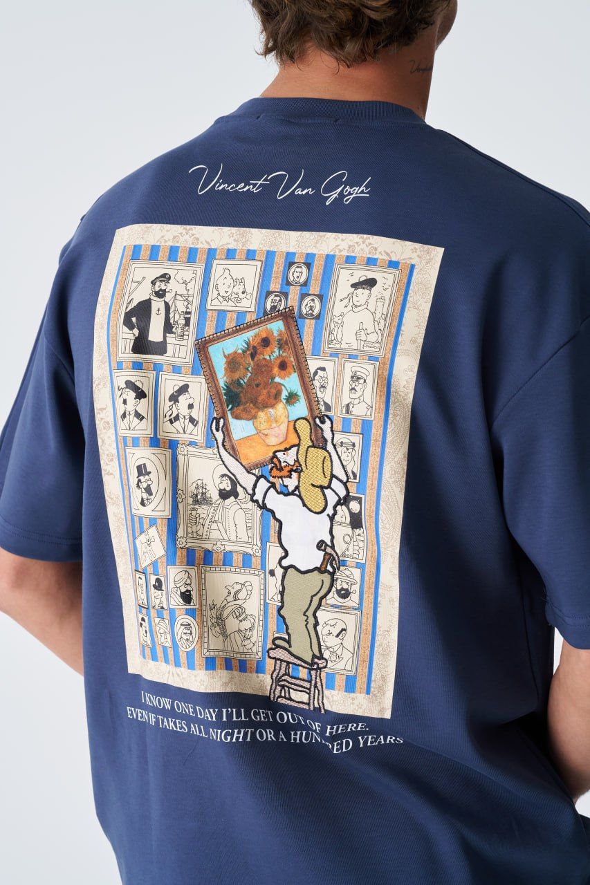 Vincent Van Gogh Baskılı, Nakışlı Unisex %100 Pamuk T-shirt