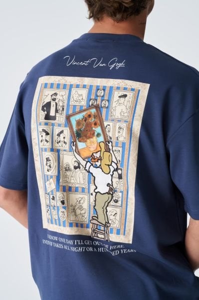Vincent Van Gogh Baskılı, Nakışlı Unisex %100 Pamuk T-shirt