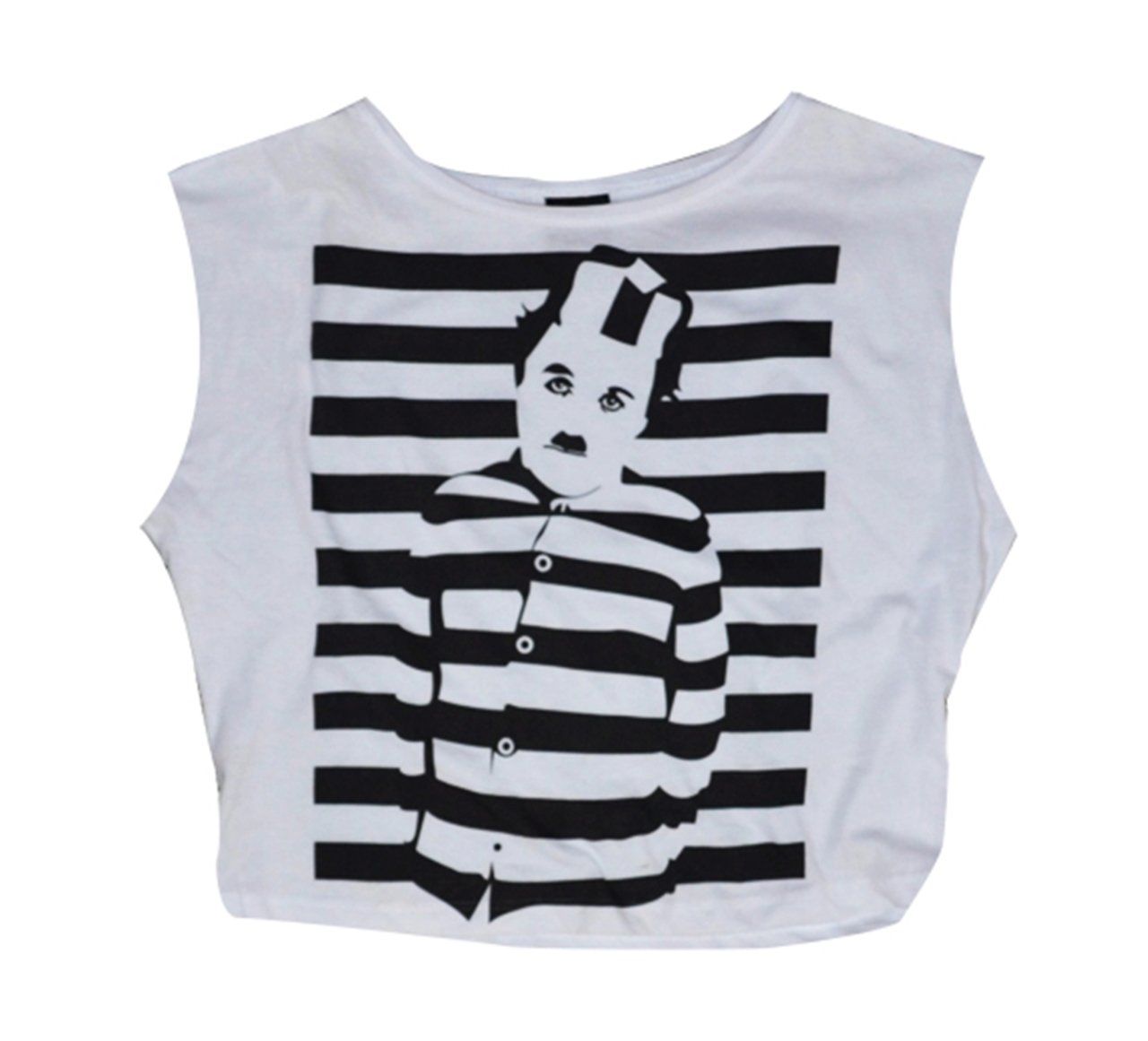 CHARLIE CHAPLIN Baskılı Göbek Üstü-Yarım T-shirt