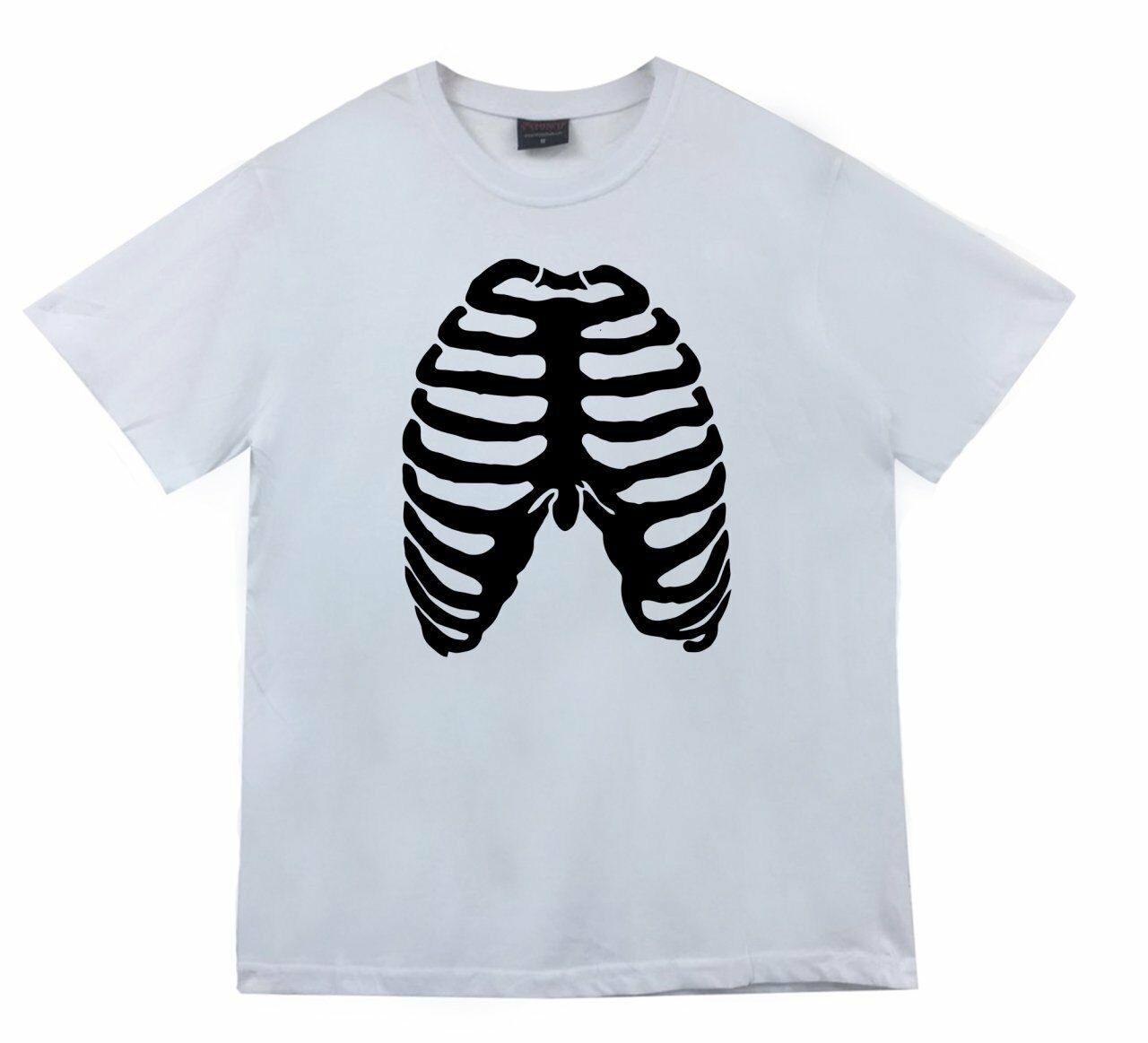 İskelet Rib Cage Kurukafa Baskılı T-shirt