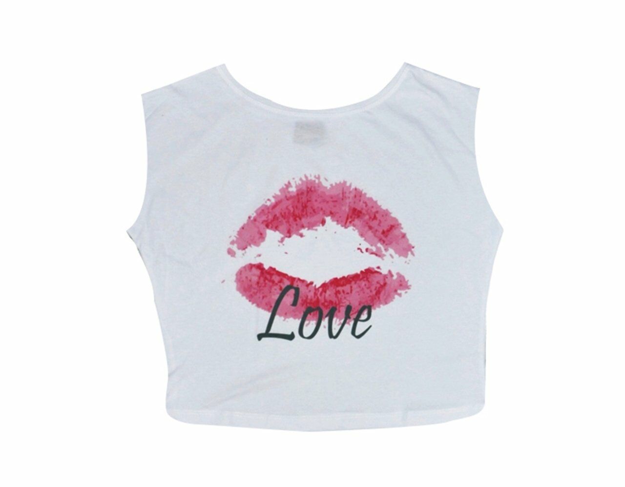 LOVE Baskılı Göbek Üstü-Yarım T-shirt