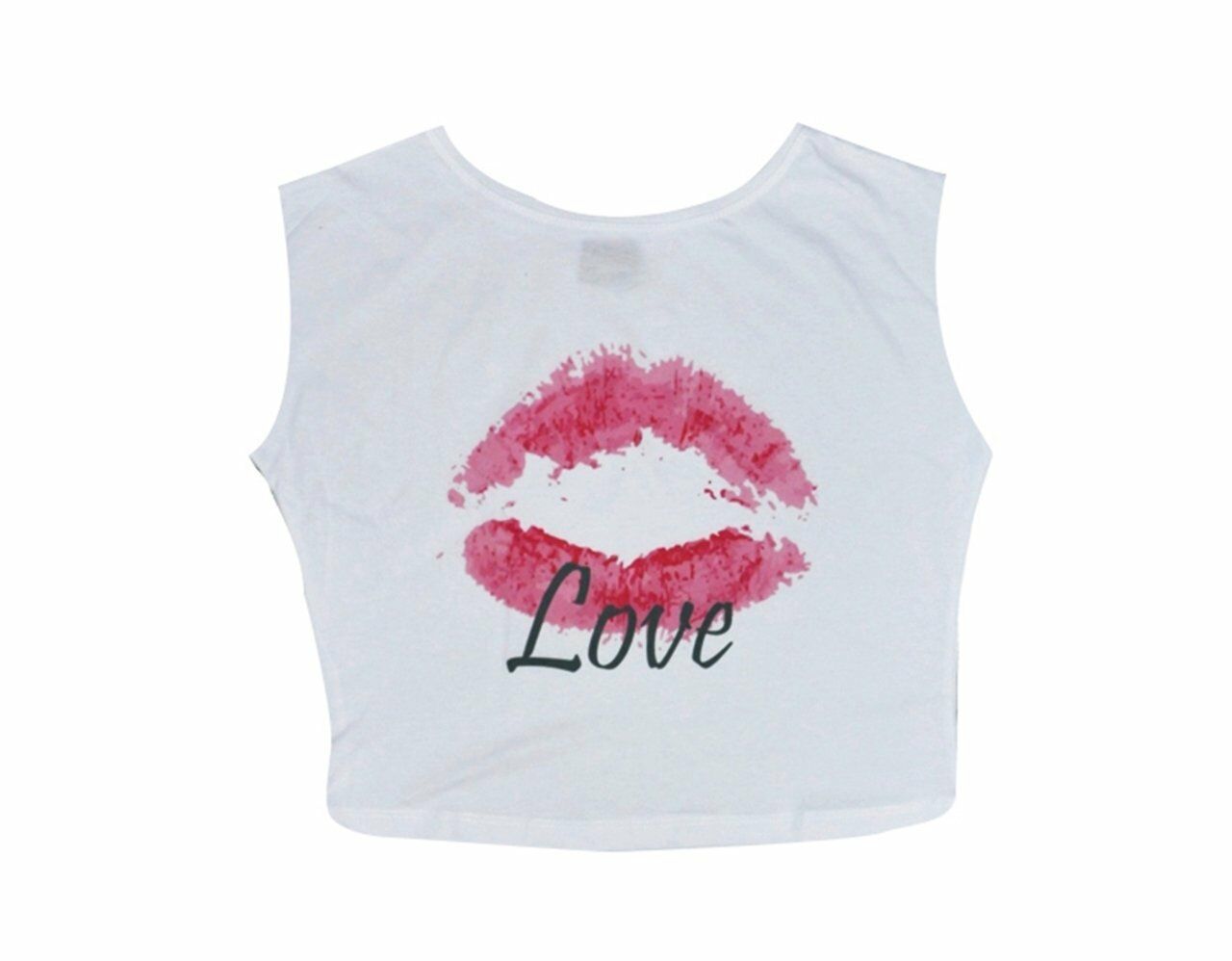 LOVE Baskılı Göbek Üstü-Yarım T-shirt