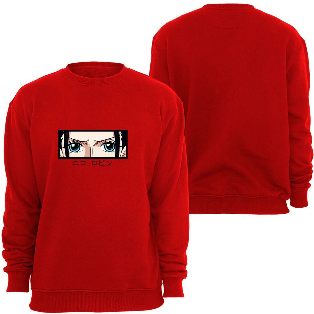 One Piece Nico Robin Anime Baskılı Unisex Bisiklet Yaka Sweatshirt