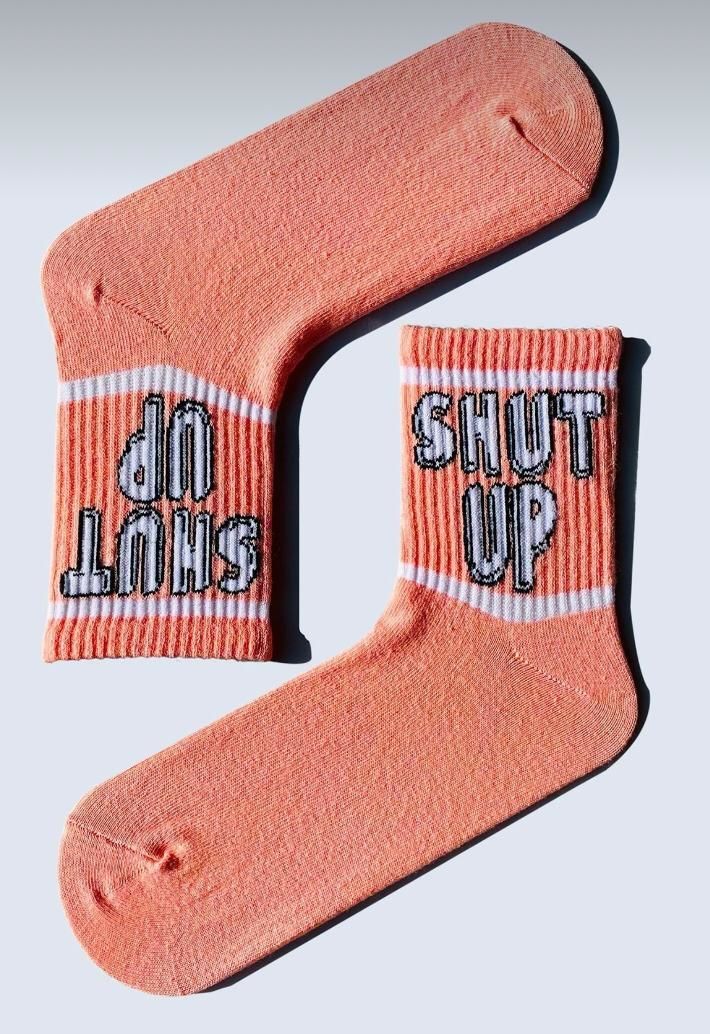 Shut Up Baskılı Çorap