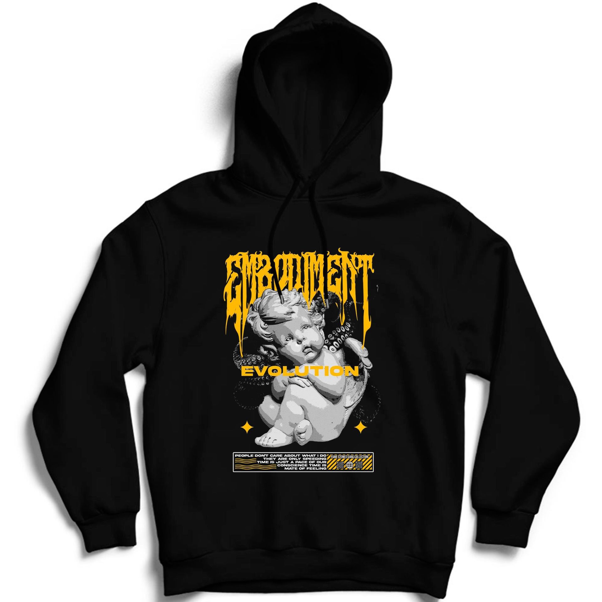 Gangsta Baskılı Kapşonlu Sweatshirt ( Fame Stoned Gang Collection New Season Hoodie )