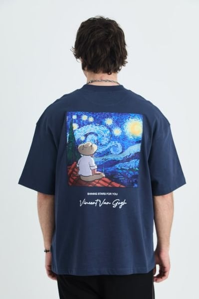Vincent Van Gogh Baskılı, Nakışlı Unisex %100 Pamuk T-shirt
