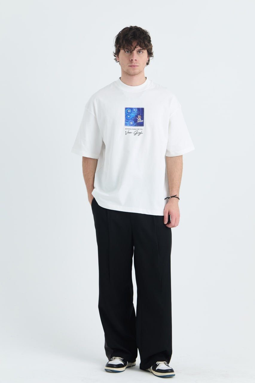 Vincent Van Gogh Baskılı, Nakışlı Unisex %100 Pamuk T-shirt