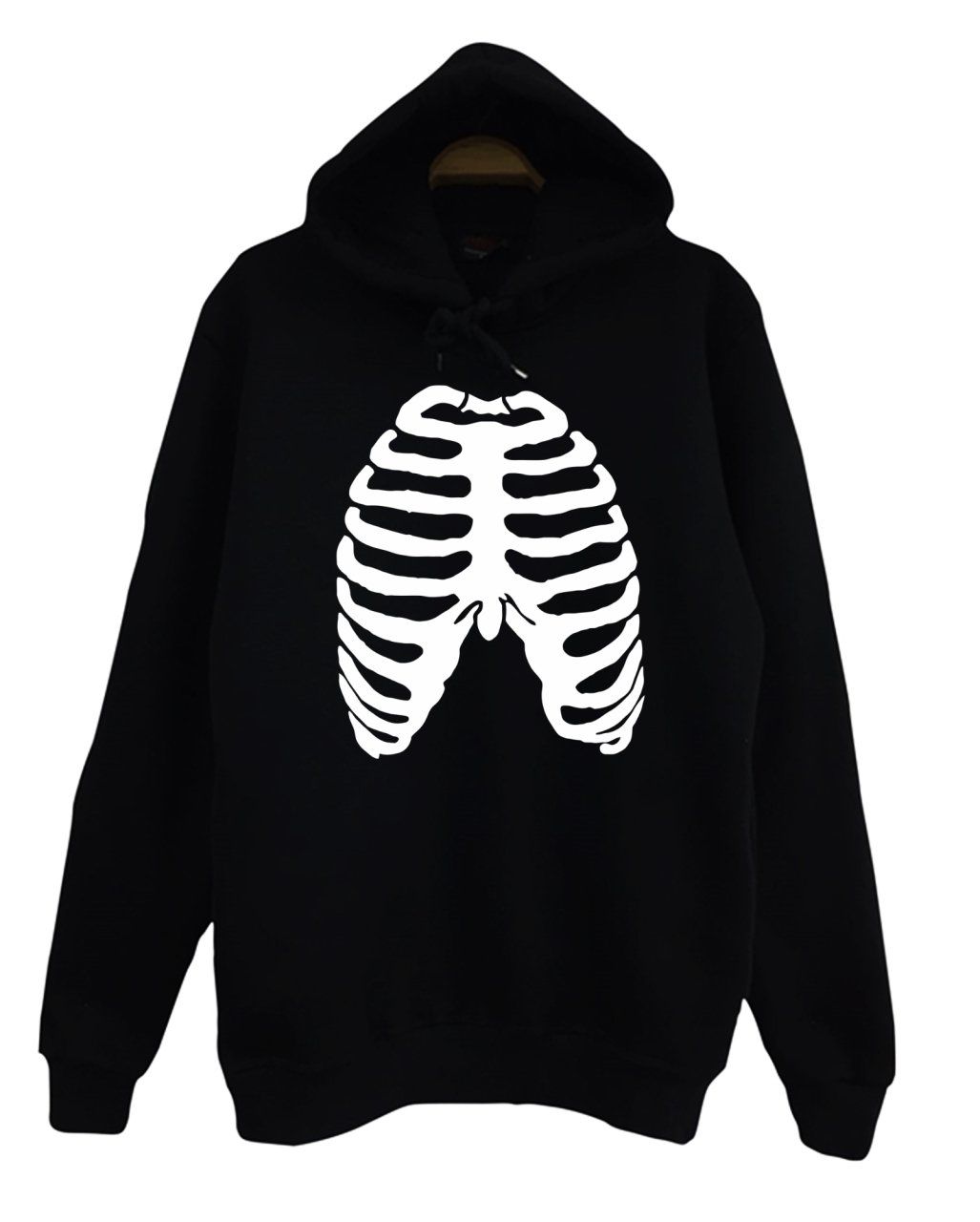 İskelet Rib Cage Kurukafa Baskılı Sweatshirt