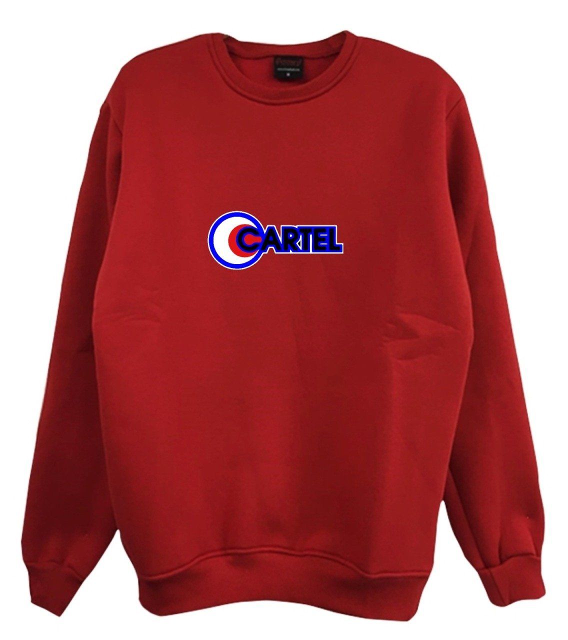 Cartel Baskılı Bisiklet Yaka Sweatshirt