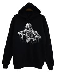 İskelet Rib Cage Kurukafa Baskılı Sweatshirt