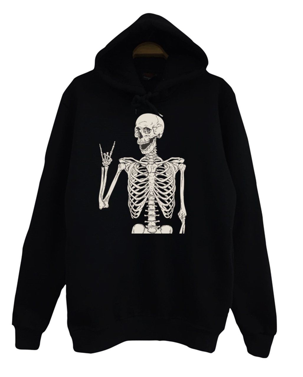 İskelet Rib Cage Kurukafa Baskılı Sweatshirt