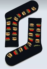 Hamburger Baskılı Çorap