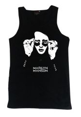 Marilyn Manson Baskılı Sıfır Kol T-Shirt