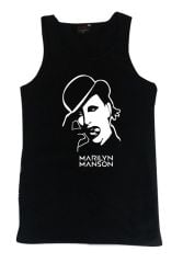 Marilyn Manson Baskılı Sıfır Kol T-Shirt