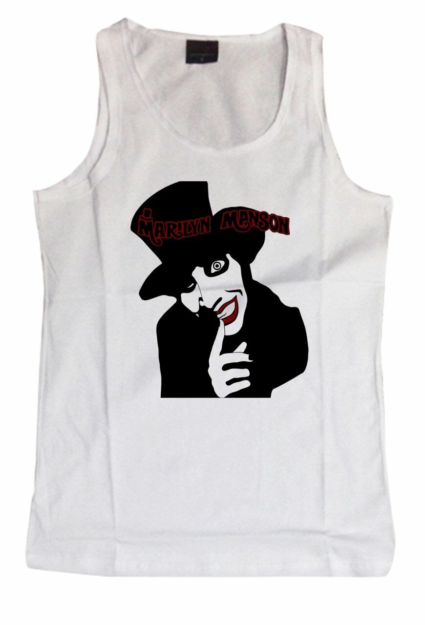 Marilyn Manson Baskılı Sıfır Kol T-Shirt