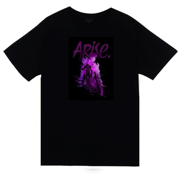 Solo Leveling Arise Anime Baskılı Unisex %100 Pamuk Siyah T-shirt