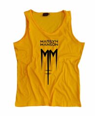 Marilyn Manson Baskılı Sıfır Kol T-Shirt