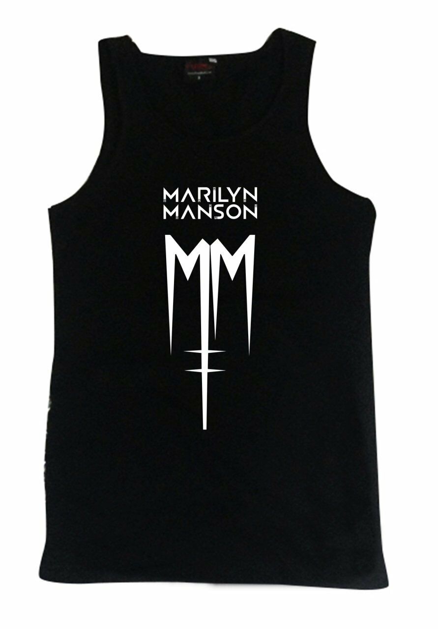 Marilyn Manson Baskılı Sıfır Kol T-Shirt