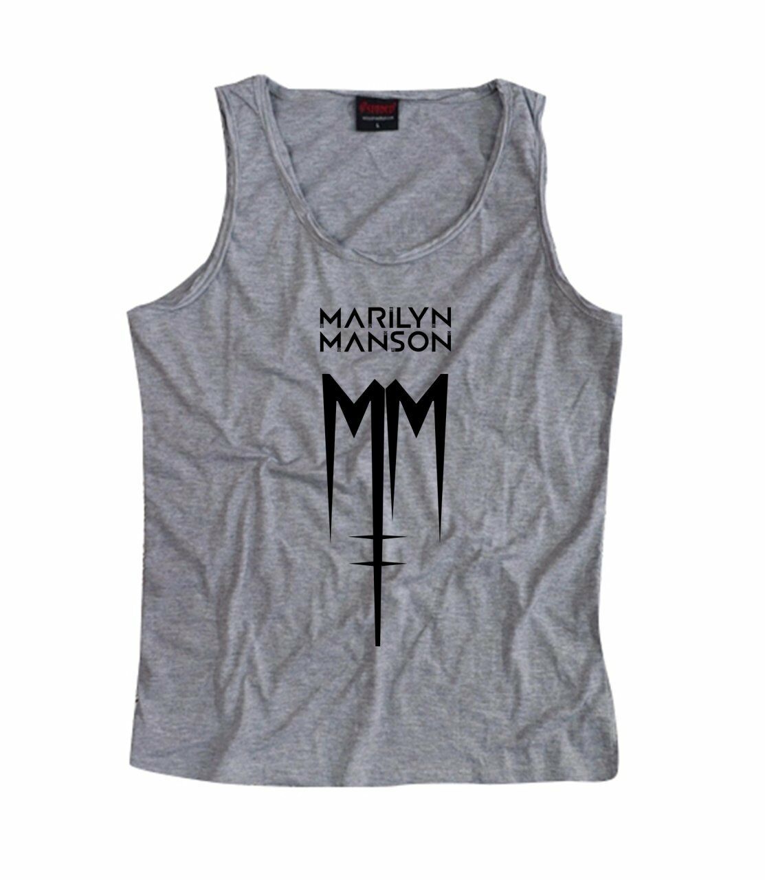 Marilyn Manson Baskılı Sıfır Kol T-Shirt