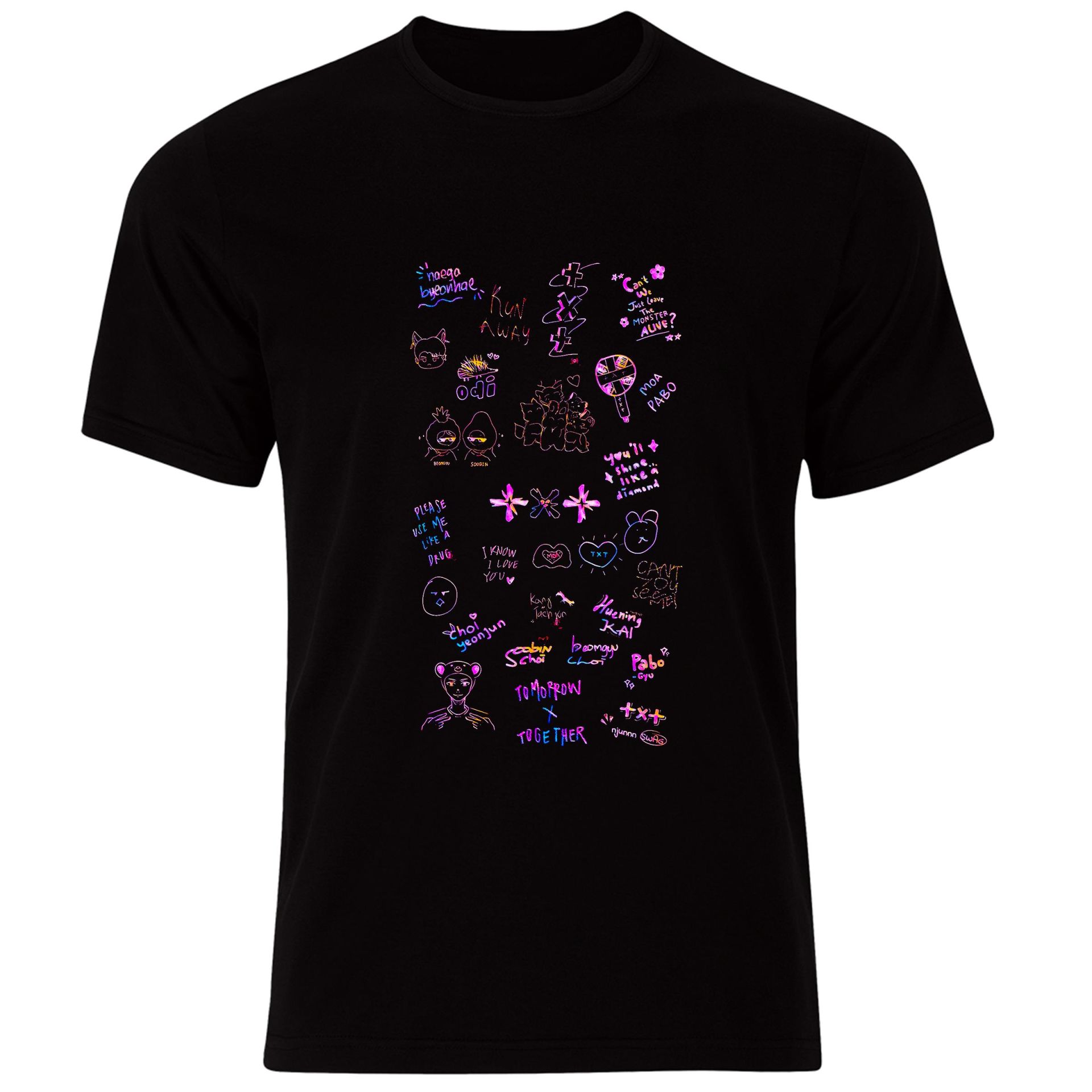 Txt Kpop Müzik Grubu Baskılı Tshirt ( Yeonjun, Soobin, Beomgyu, Taehyun, Huening Kai )