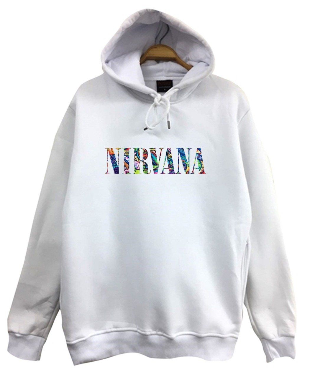 Nirvana-Kurt Cobain Baskılı Kapüşonlu Sweatshirt