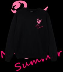 Flamingo Baskılı Sweatshirt