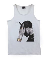 Tupac Shakur Baskılı Sıfır Kol T-Shirt