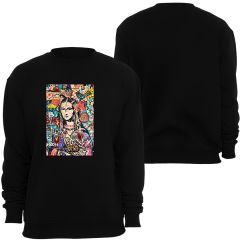 Leonardo Da Vinci - Mona Lisa Baskılı Unisex Bisiklet Yaka Sweatshirt