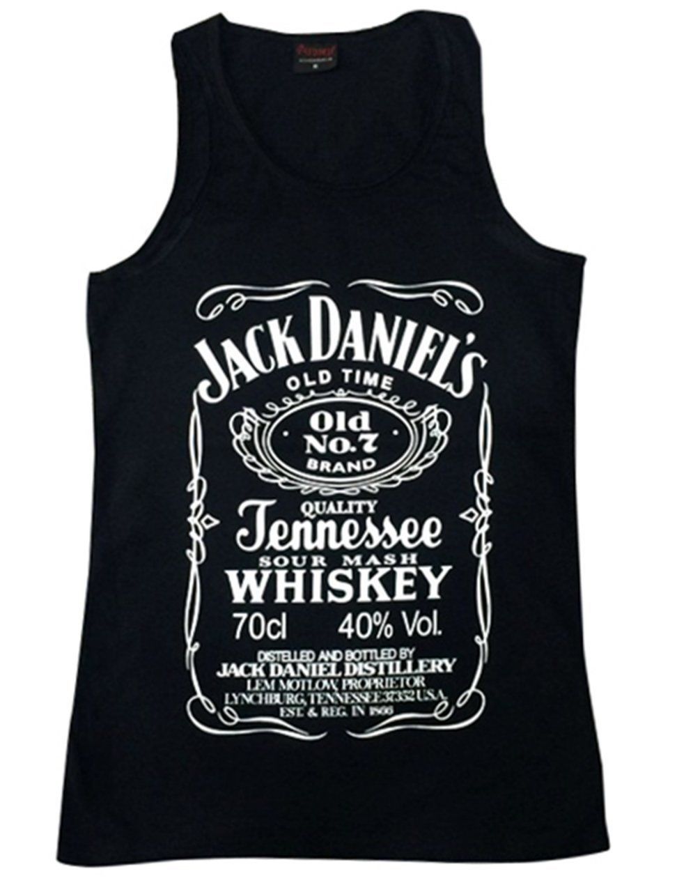 Jack Daniels Baskılı Sıfır Kol T-Shirt