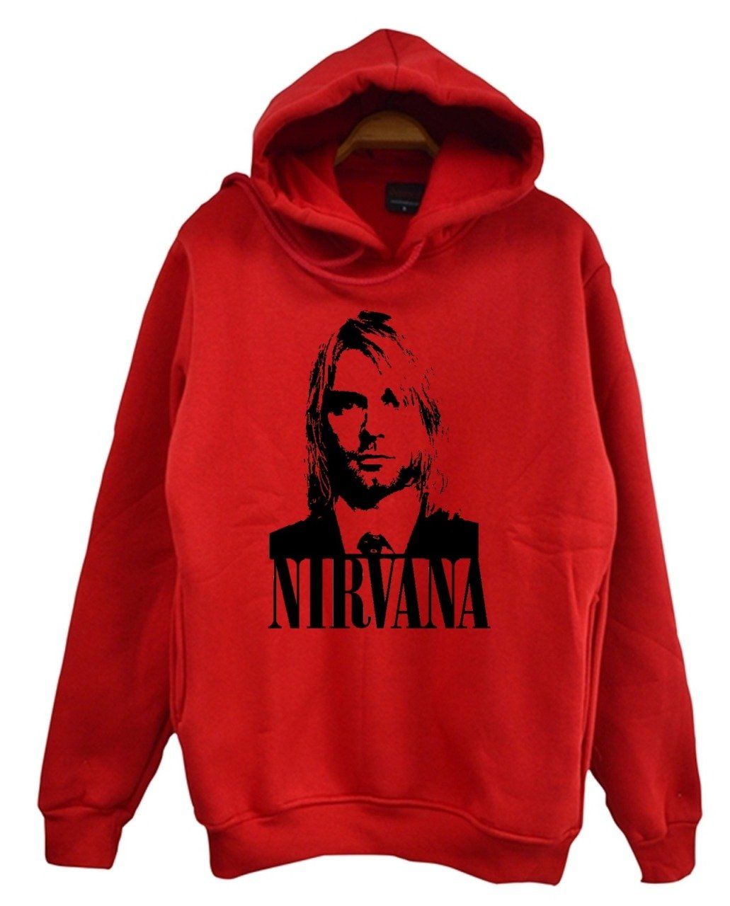 Nirvana-Kurt Cobain Baskılı Kapüşonlu Sweatshirt