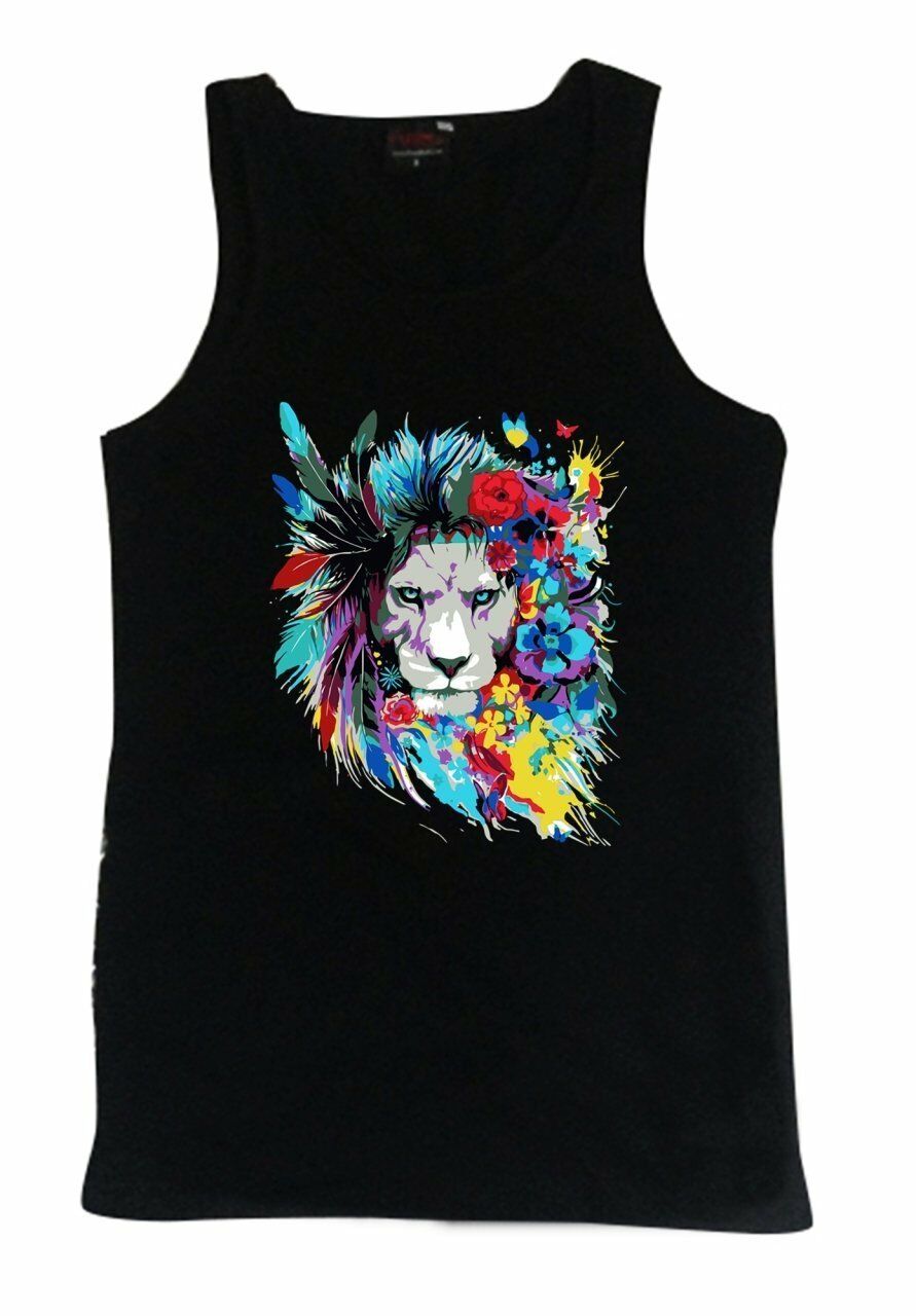 Aslan Baskılı Sıfır Kol T-Shirt