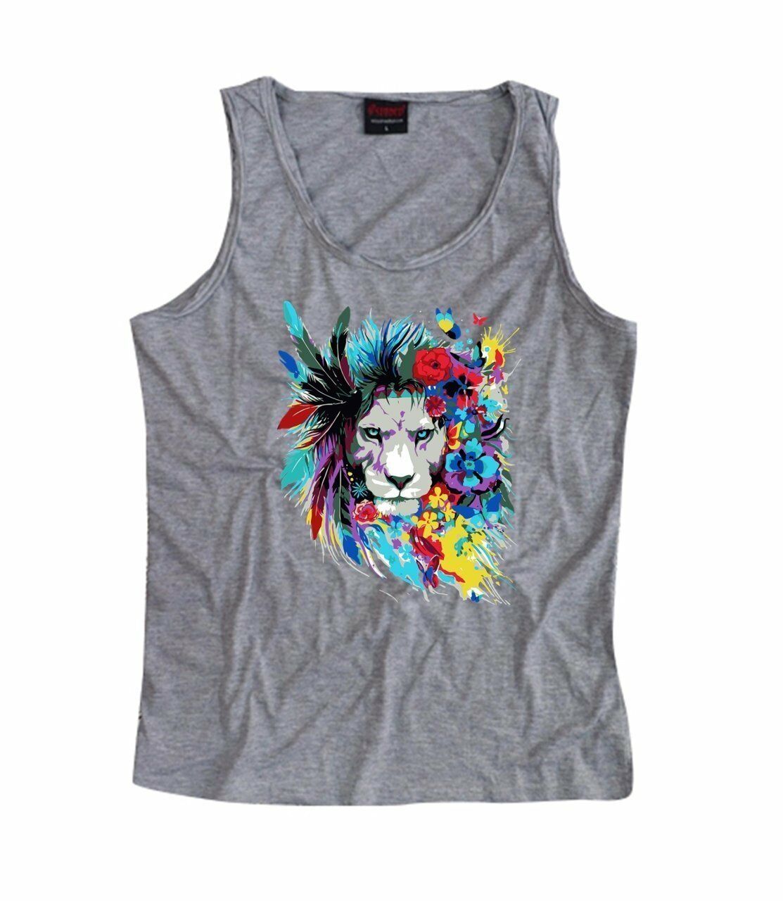 Aslan Baskılı Sıfır Kol T-Shirt