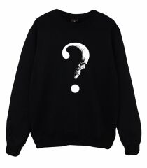 Soru İşareti Kurukafa Baskılı Sweatshirt