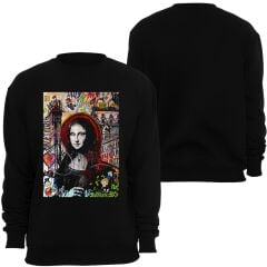 Leonardo Da Vinci - Mona Lisa Baskılı Unisex Bisiklet Yaka Sweatshirt