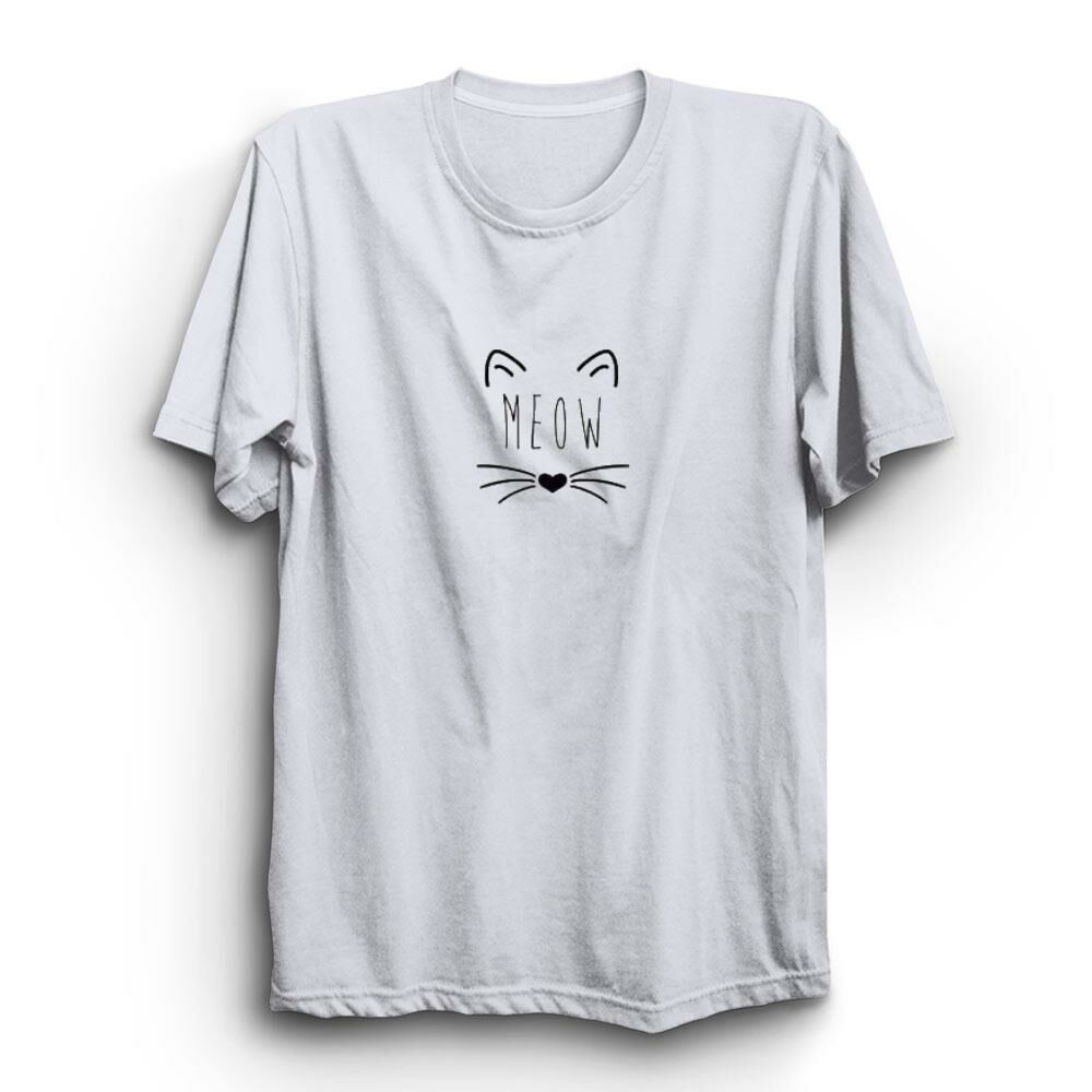 Meow Kedi Baskılı Tshirt