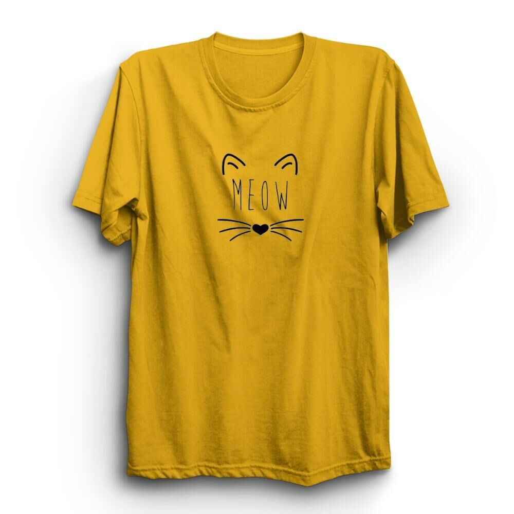 Meow Kedi Baskılı Tshirt