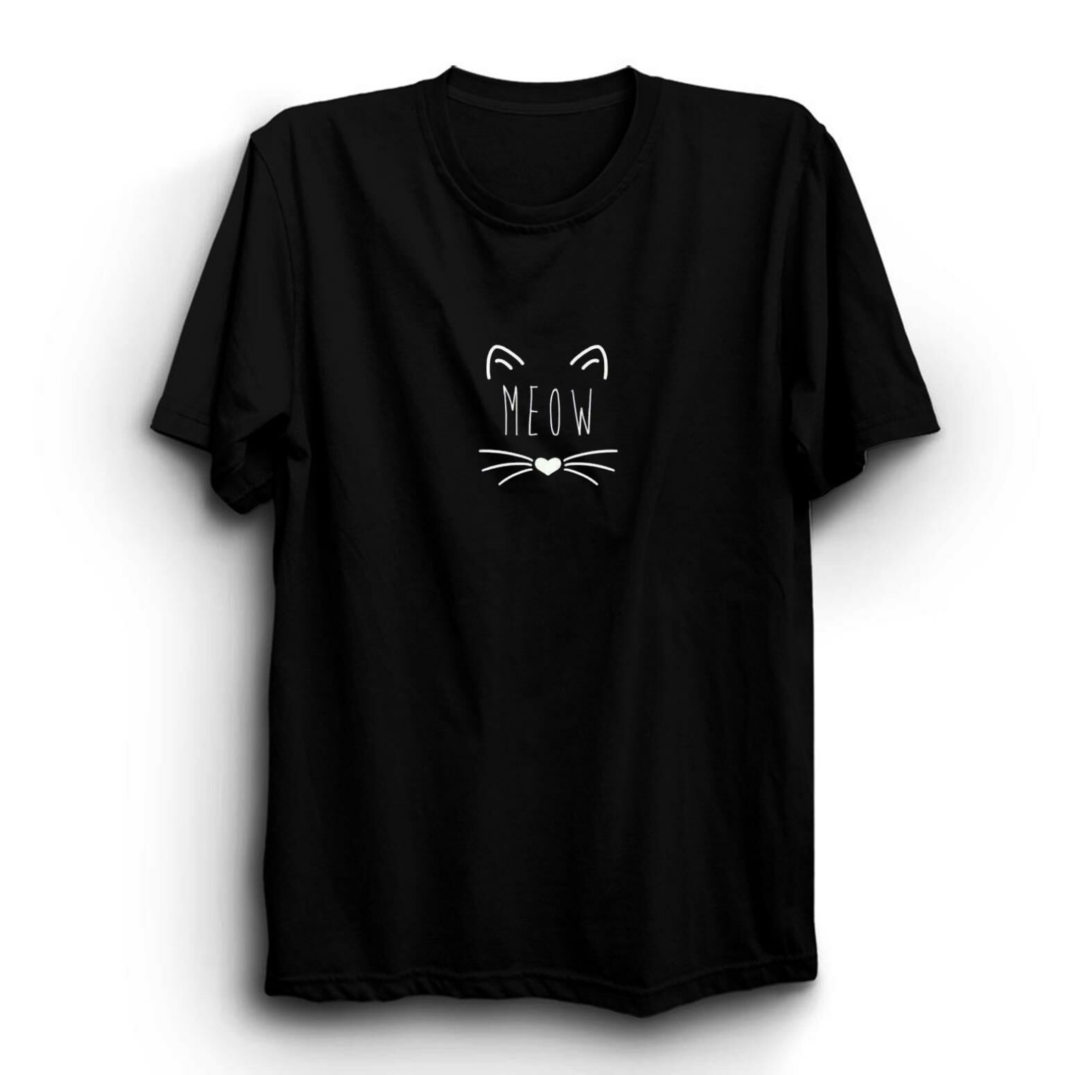 Meow Kedi Baskılı Tshirt