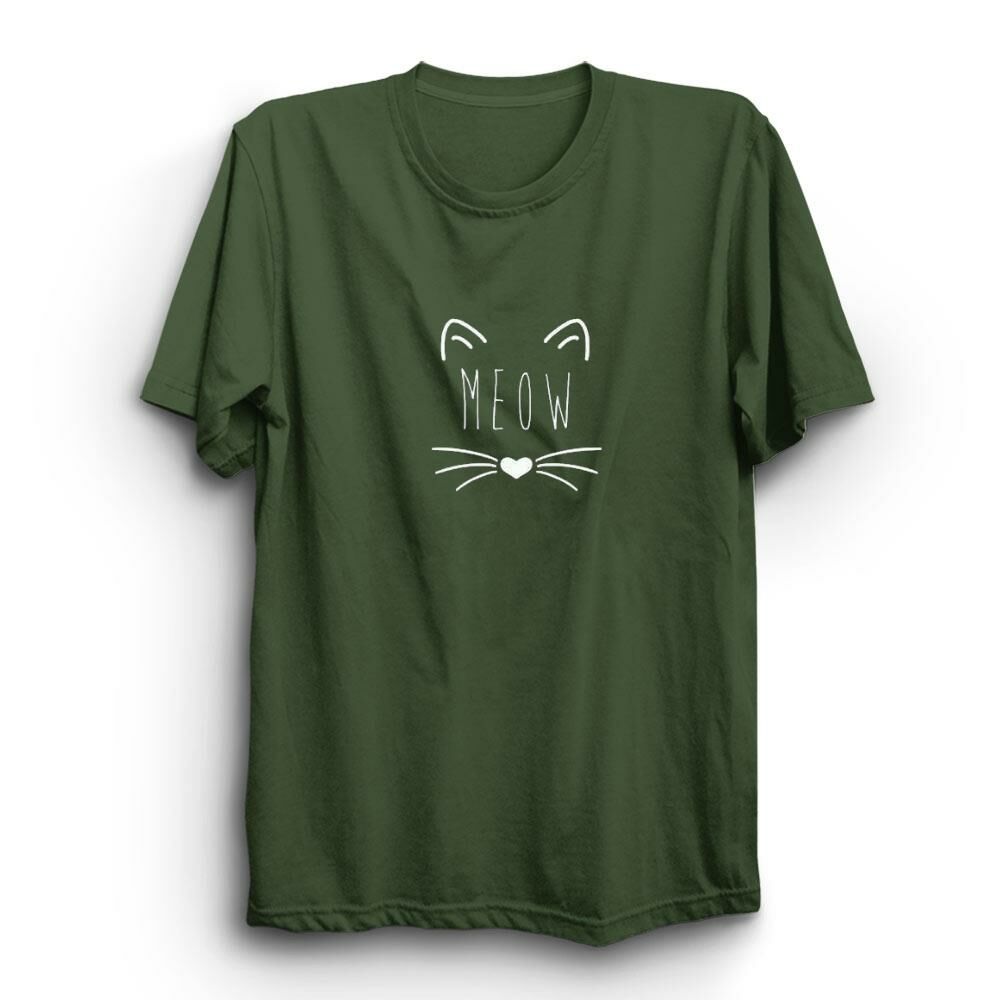 Meow Kedi Baskılı Tshirt