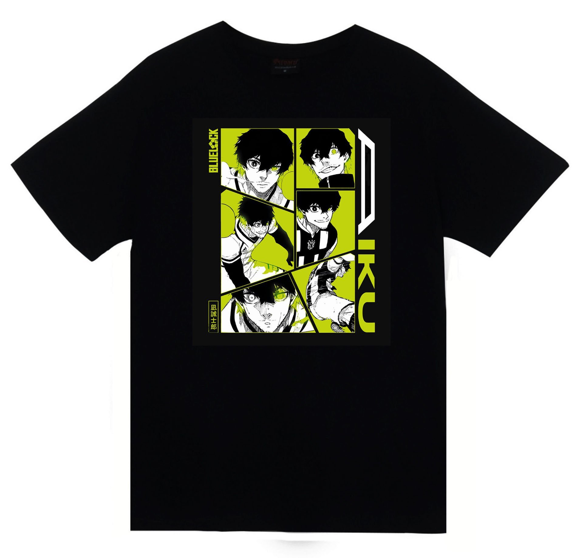 Blue Lock, Bachira Meguru Anime Baskılı Unisex %100 Pamuk Siyah T-shirt