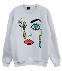 Face Bisiklet Yaka Sweatshirt