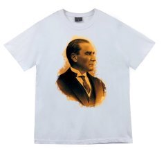 Gazi Mustafa Kemal Atatürk Baskılı T-shirt BEYAZ - L