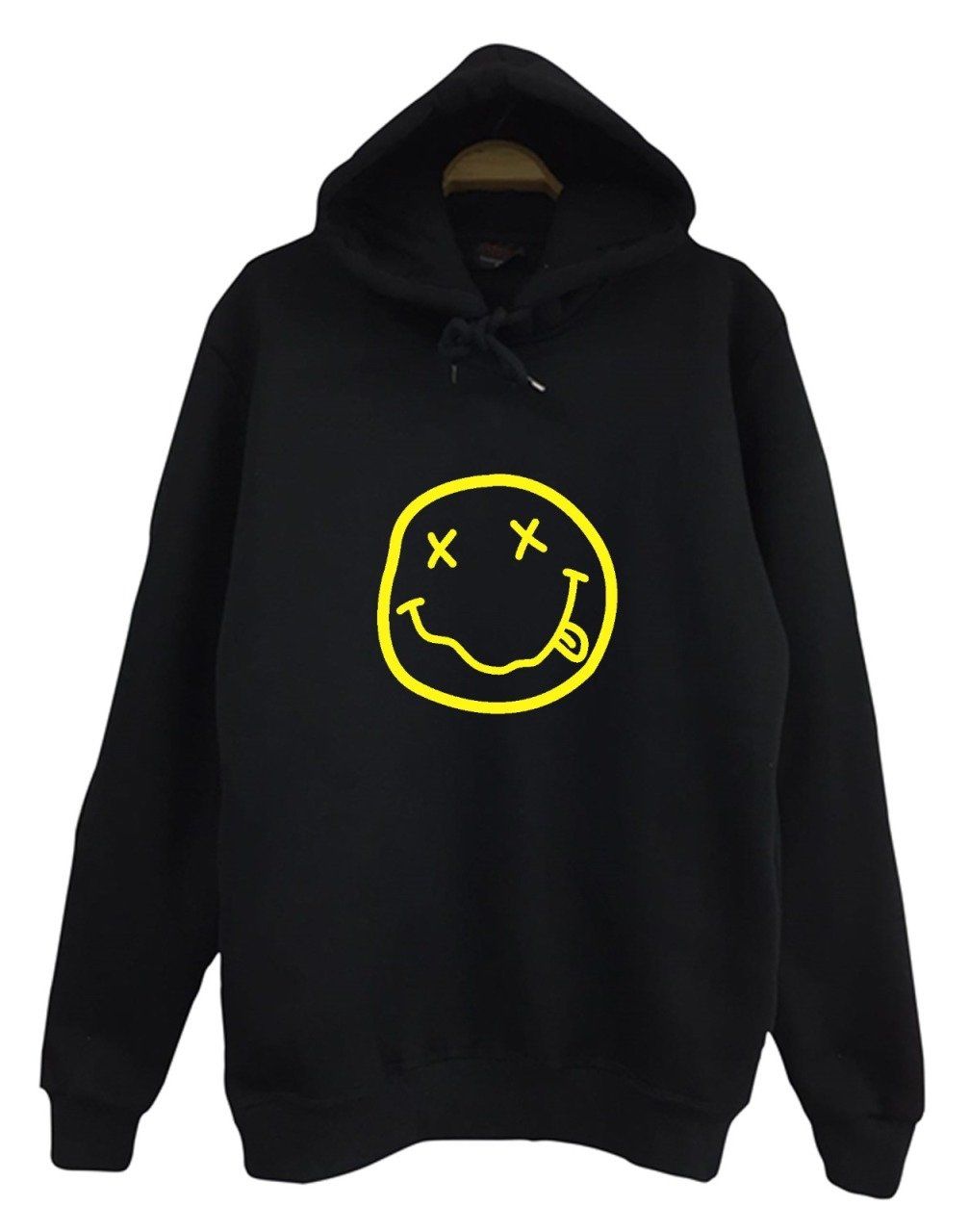 Nirvana-Kurt Cobain Baskılı Kapüşonlu Sweatshirt
