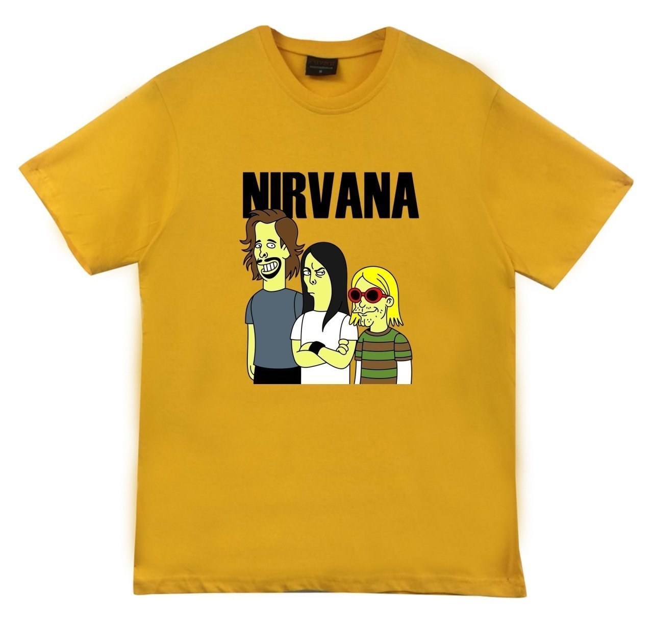 Nirvana Baskılı T-shirt SARI - 3XL