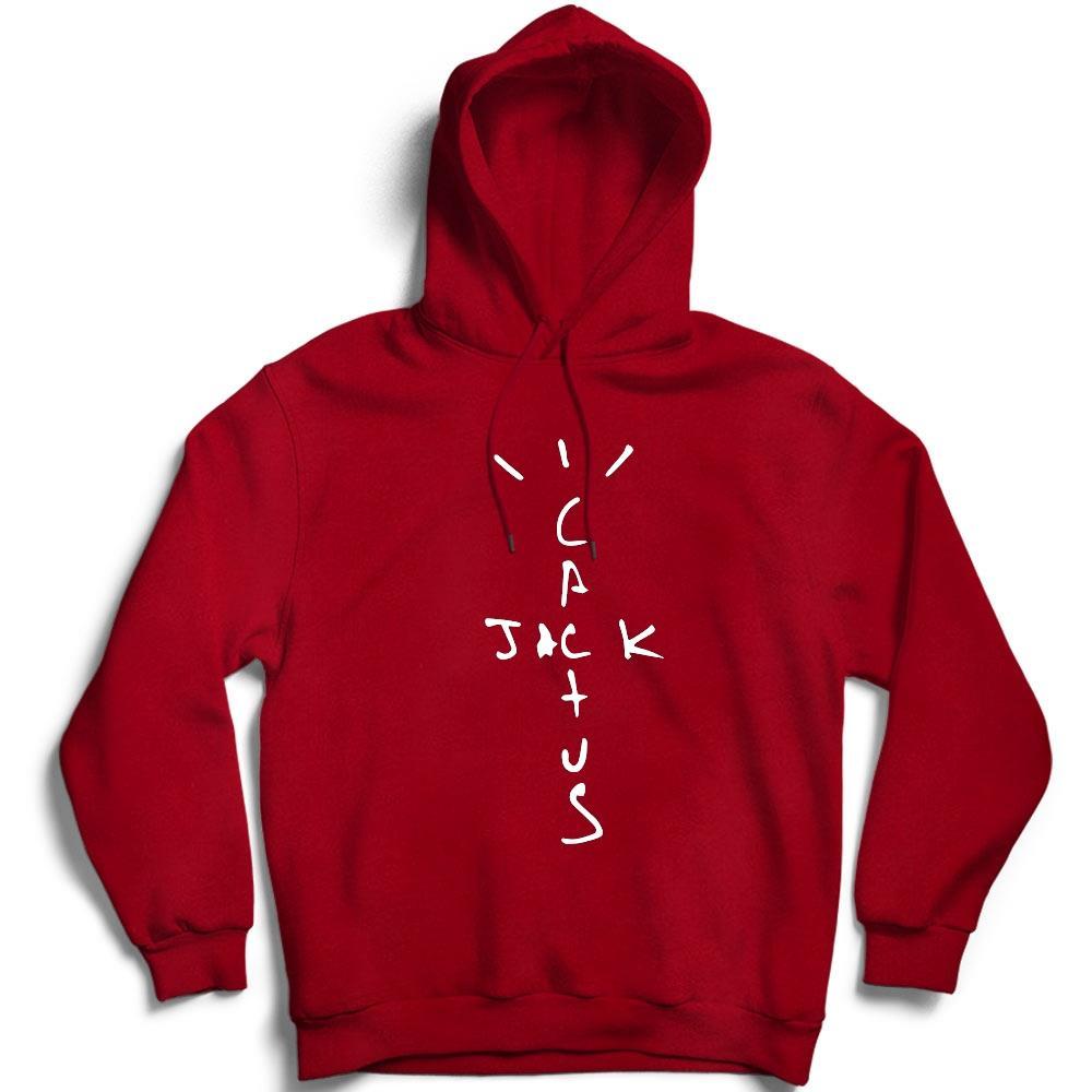 Cactus Jack Travis Scott Astroworld Baskılı Kapüşonlu Sweatshirt XS - KIRMIZI