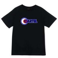 Cartel Baskılı Tişört SİYAH - 3XL