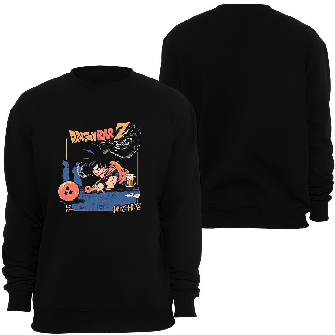 Dragonball Z Anime Baskılı Bisiklet Yaka Sweatshirt