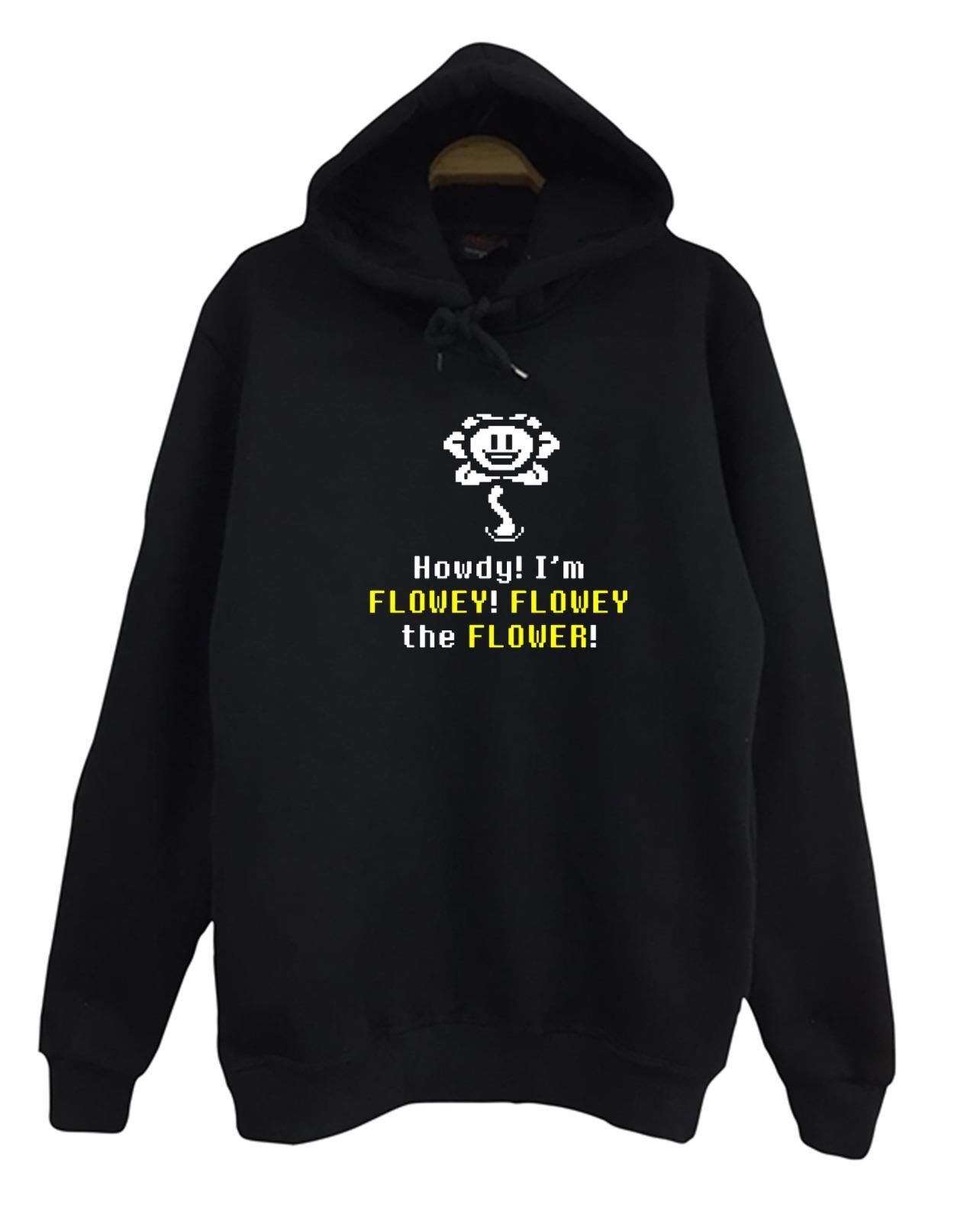 Oyun Undertale Flowey Şans Baskılı Kapüşonlu Sweatshirt