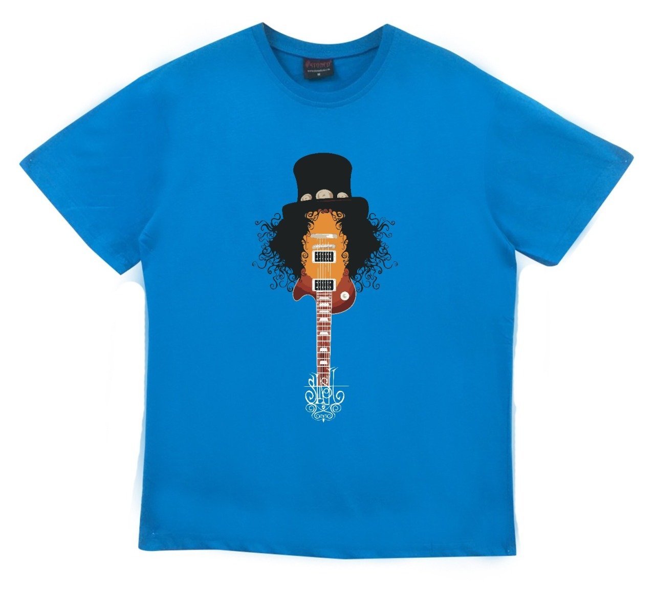 Guns N Roses Baskılı T-shirt MAVİ - XL