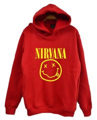 Nirvana-Kurt Cobain Baskılı Kapüşonlu Sweatshirt