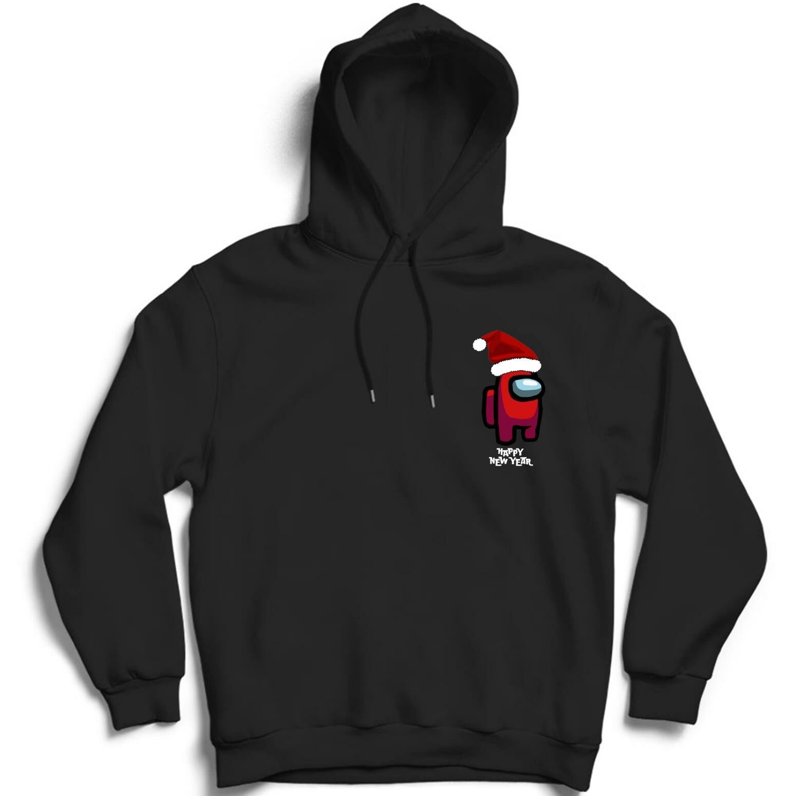 Among Us Yeni Yıl Noel Baba Happy New Year Baskılı Kapüşonlu Sweashirt